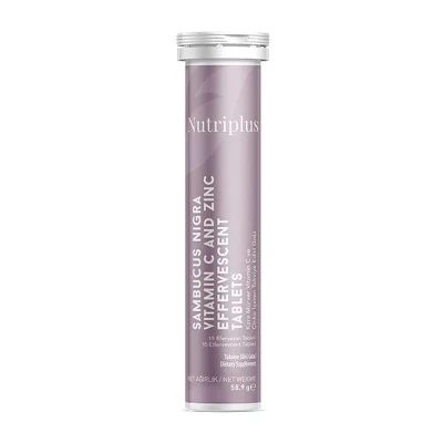 image of NUTRIPLUS Tablete Efervescente cu Sambucus 15 tabs.