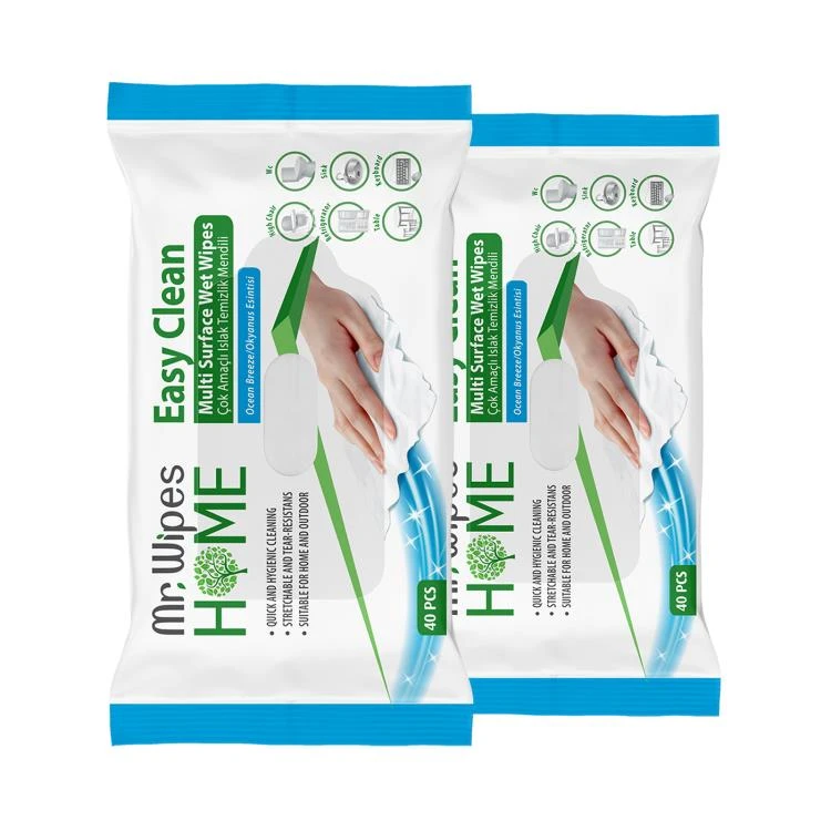 image of x2 Mr. Wipes Servetele Umede cu Aroma de Ocean Breeze 40buc
